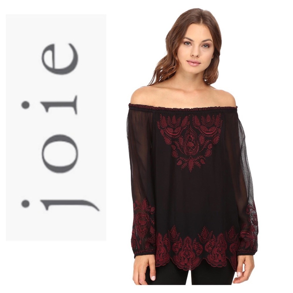 Joie “Ariena” embroidered tunic blouse